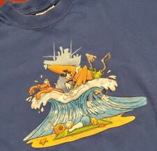 Walt Disney 🌊 Kids Vintage Tshirt Mickey Donald Goofy Pluto Blue Youth XL SURF picture