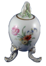 Antique KPM Berlin Floral Egg Porcelain Tea Caddy Jar Porzellan Teedose Vase Lid picture