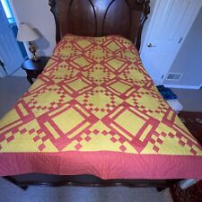 Vintage Calico Quilt  Early Fabric & Quilting 80 X 82 Early 1900S Easton Pa picture