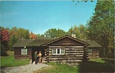 Man And Woman At Family Cabins, Oglebay Park, Wheeling, West Virginia Postcard picture