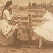 Teeter Totter French Ballet Ballerina Exercise Portrait Photo Dancer Stereoview picture