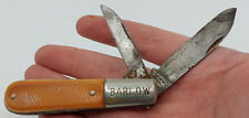 SUPER OLD Vintage Barlow 2 Blade Folding Knife picture