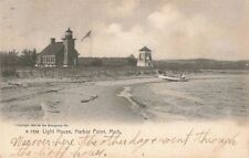 Light House Harbor Point Michigan MI c1905 Postcard picture