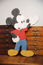 Vintage Mickey Mouse Wood Sign Store Display Cartoon Artwork Animation Art picture
