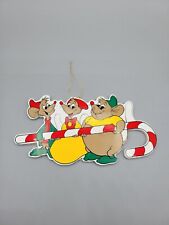 RARE Vintage Disney Wood Cinderella Mice Christmas Ornament Jaq Gus  picture