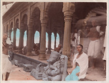 India, Benares, Portrait of Men in the Temple, Vintage Print, circa 1900 Tirag picture