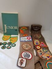 Girl Scout Sashes & Patches Vintage Large Lot 40 + Handbook picture