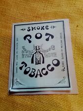 Vintage Smoke Pot Tobacco hippy era sticker on scrapbook page 60,s Rare original picture
