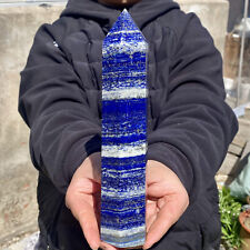 2.3LB Natural lapis lazuli crystal obelisk quartz crystal energy column picture