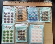 10 Original Cards Of Vintage Czechoslovakia Glass Buttons picture