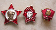 LOT 3 USSR SOVIET UNION COMMUNIST PROPAGANDA Lenin Youth Organizations BADGES picture