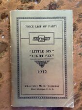 1912 Price List of Parts, Chevrolet, 