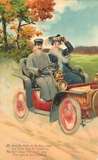 Postcard 1908 Early Auto PFB Road Trip Romance artist impression 23-2235 picture