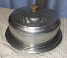 Vintage Aluminum Cake Plate With Lid Textured Aluminum picture