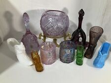 Vintage Fenton Glass Lot Boot,Bootie/Shoe, Vase, Votive Holder 10pcs picture