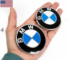 2 pcs Hood 82mm & Trunk 74mm BMW Emblem 51148132375 Logo Badge ( Fits:BMW ) picture