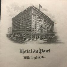 1920s Hotel du Pont Engraved Envelope Unposted Antique Advertising VTG Ephemera  picture