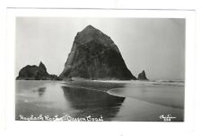 Haystack Rocks Oregon Coast RPPC Vintage Postcard picture