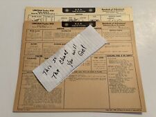 AEA Tune-Up Chart System 1938 Lincoln Twelve  Zephyr  Model H picture
