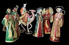 Nativity Scene The Bombay Co Metal Colorful Shiny Detailed 6 Pieces RARE picture
