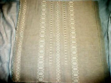 VINTAGE LITHUANIAN TABLECLOTH BEIGE WHITE LOOM WOVEN SQUARE 38 INCH NEUTRAL picture