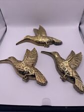 Vtg Homco Syroco Gold Hummingbird Wall Hanging Set of 3 7669 Made in USA 1985 picture