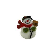 1973 Hallmark SNOWMAN with BROOM Stick PIN Christmas VTG Brooch Holiday Lapel picture