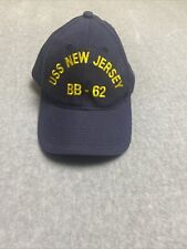 USS New Jersey BB-62 Blue US Navy Ball Cap Hat Snapback Embroidered picture