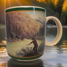 Vintage Eddie Bauer Green Mug Fishing In The Wilderness/Father's Day  picture