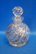1920's vintage RiBBED GOLD SWiRL crystal Perfume Bottle + Stopper JASMiN Style picture