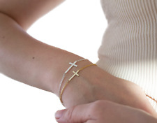Gold Cross Chain Bracelet, Religious Bracelet picture