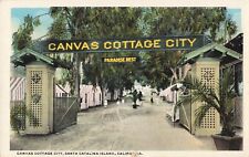 Canvas Cottage City Santa Catalina Island California CA c1920 Postcard picture