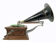 EARLY VICTOR E FRONT MOUNT HORN PHONOGRAPH - RESTORED picture