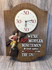 Vintage AP Muffler Minuteman Advertising Clock 30 30 30 picture