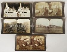 LOT antique 5 STEREOVIEW PHOTOS early 1900s McKINLEY CHAFFEE VESUVIUS PRE WWI picture