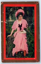 Postcard - Thinking of You Art Nouveau Girl with Parasol Reading Book c1911 picture