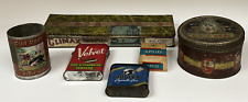 Lot Vintage  6 Tobacco Tins - Climax  Dill's  Buglar  Blue Boar  Velvet  Spud picture