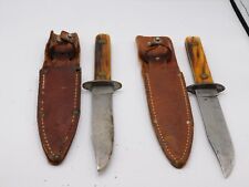 LOT OF TWO EARLY ANTIQUE AMERICAN STEEL BOWIE HUNTING KNIVES picture