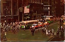 Postcard Crossroads of the World Time Square New York City Vintage Bus KA1 picture