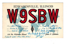 Ham Radio Vintage QSL Card     W9SBW   1953   Edwardsville, Ill. picture