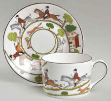 Wedgwood Hunting Scene Imperial Flat Cup & Saucer Set 6553173 picture