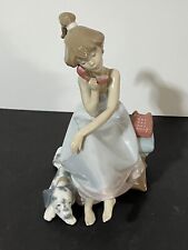 PERFECT LLADRO CHILDREN WITH ANIMALS CHIT CHAT 5466  GIRL DOG TELEPHONE  NO BOX picture