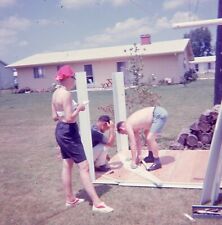 1960's Slide Shirtless Man Building Shed Woman Shorts Crop Top With Instructions picture
