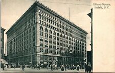 Ellicott Square Buffalo New York NY BW Street View Trolley Horse Buggy Postcard picture