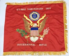 VINTAGE US ARMY MARKSMANSHIP UNIT INTERNATIONAL RIFLE FLAG 36 1/2” X 33 1/2” picture