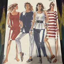 Vintage 1980s 90s New Look 6535 Top Dress + Trousers Sewing Pattern 6-18 UNCUT picture