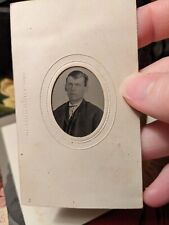 Tintype photograph handsome young man w ribbon bowtie Potter Patent March 1865 picture