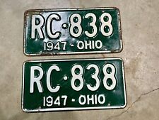 1947 Ohio PAIR License Plate Tag Original. RC-383 picture