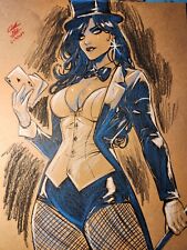 Zatanna Batman Ink/Pencil Original Comic Art Illustration Signed 8.5x11 COA  picture
