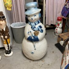 Vintage Rare Union Products Blow Mold Blue Snowman 42